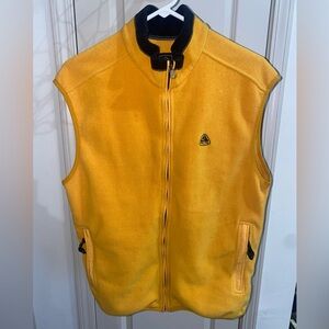 Vtg Y2K Nike ACG Men's Yellow Thermal Layer 2 Thermal Fit Fleece Vest Size XL